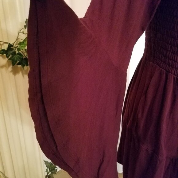Burgundy goth long tunic stretch top L-XL - Picture 3 of 4
